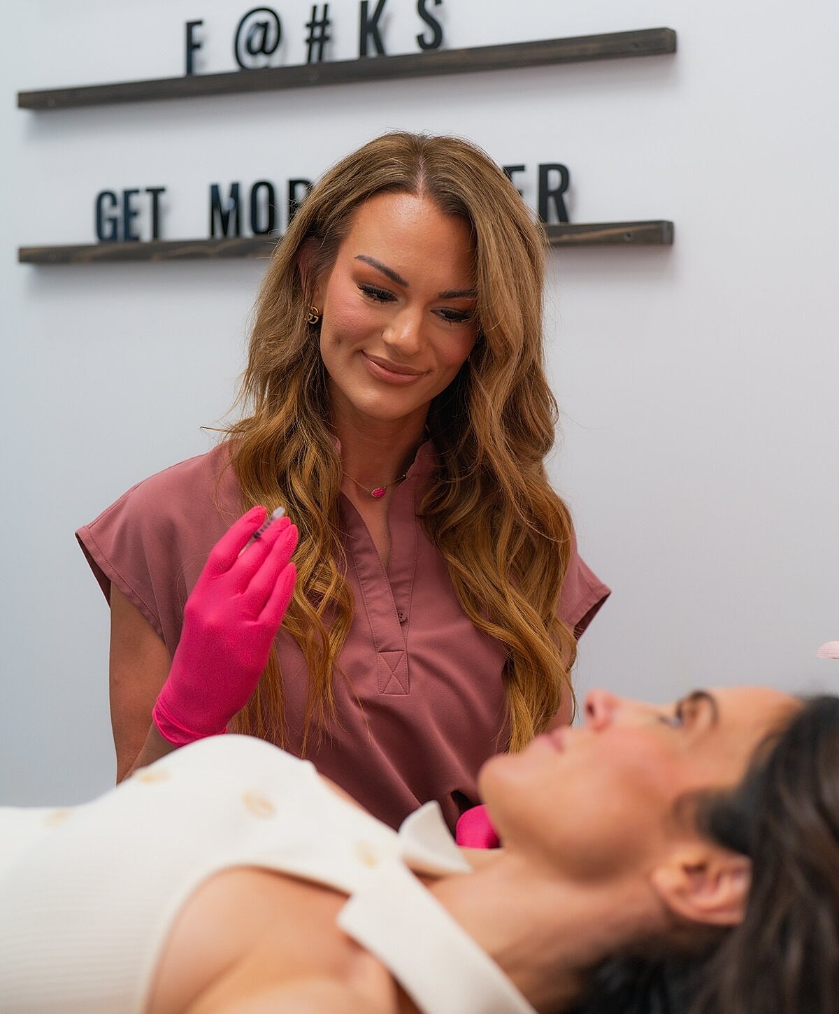 Aesthetician promoting skincare and positive vibes