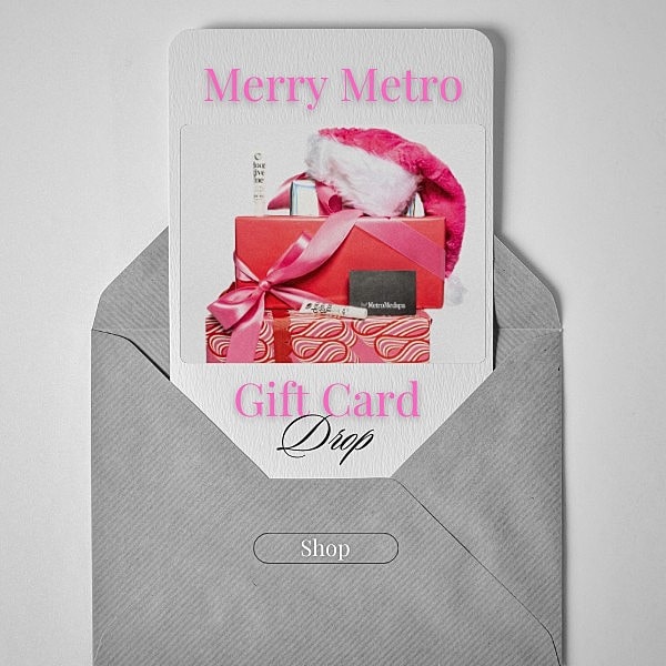 Gift card promotion with festive wrapping and design