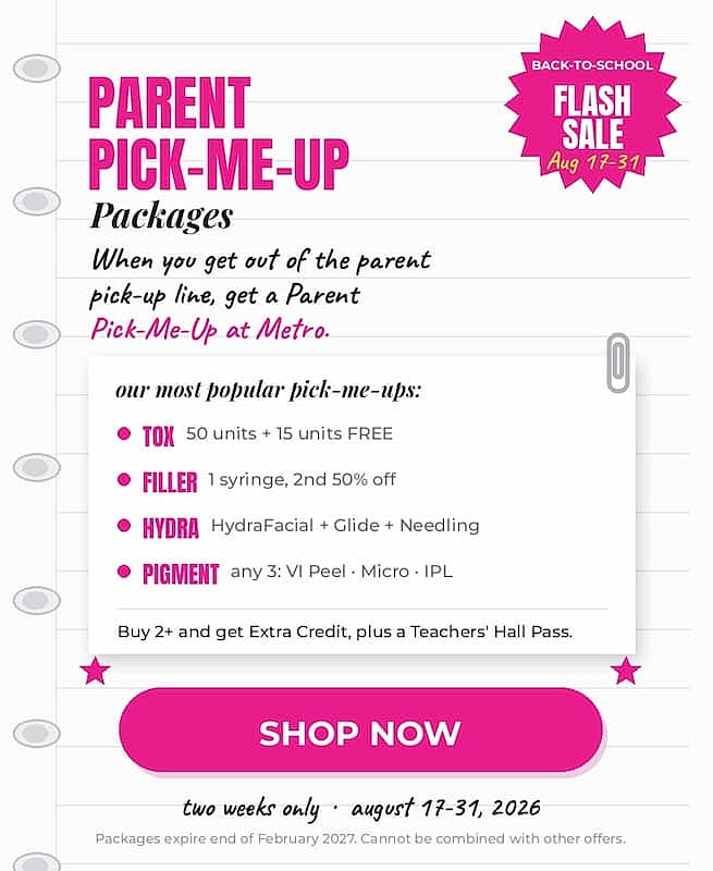 Back-to-school parent pick-me-up promotional flyer